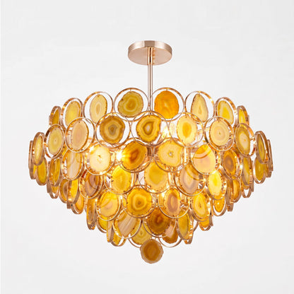 AGATE Rose Gold Natural Stone Chandelier