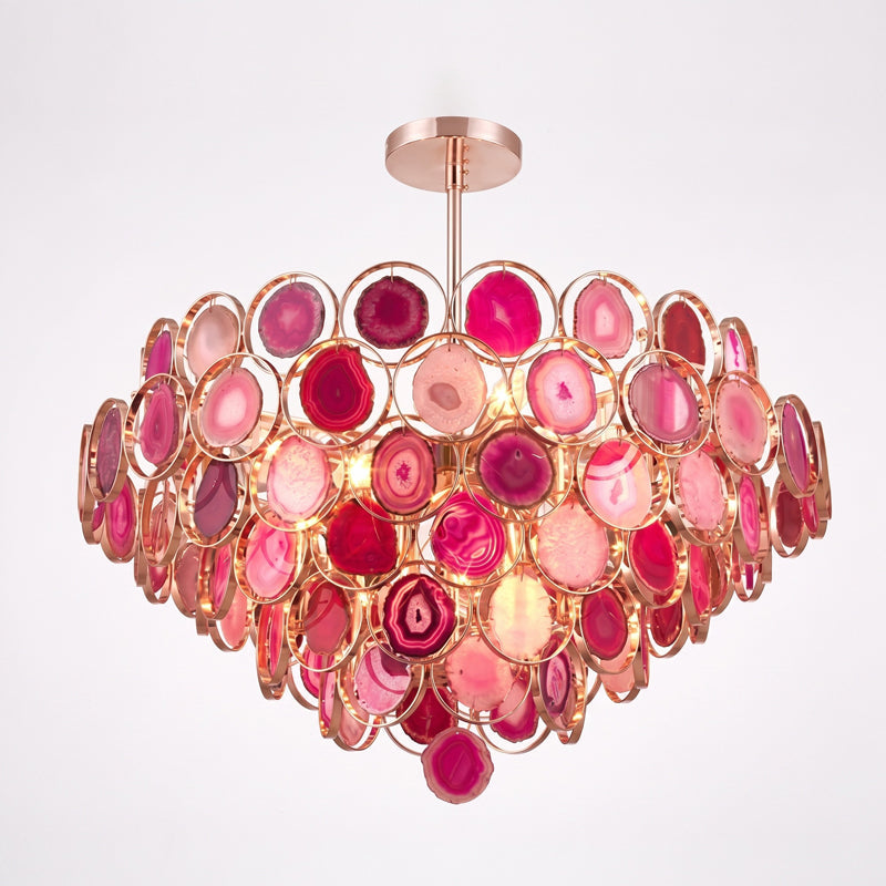 AGATE Rose Gold Natural Stone Chandelier