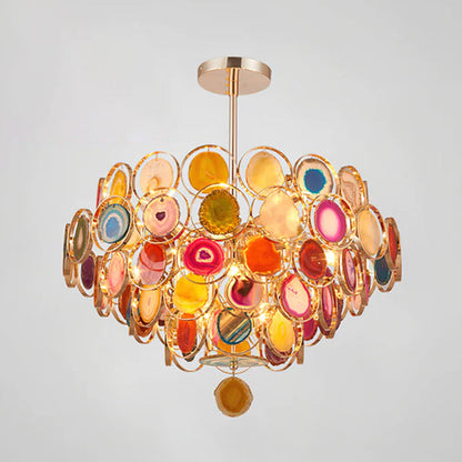 AGATE Rose Gold Natural Stone Chandelier