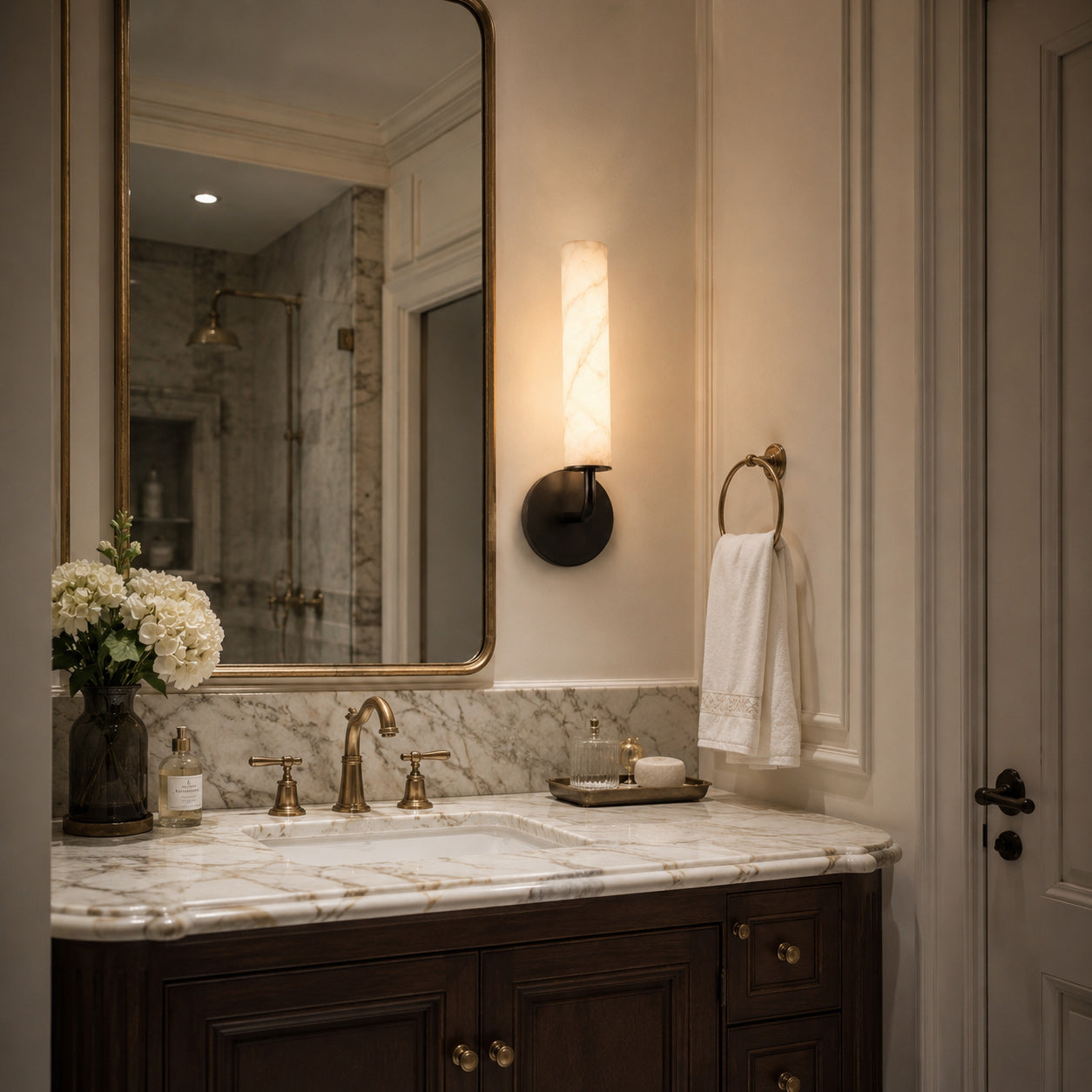 Cylora Alabaster Wall Sconce