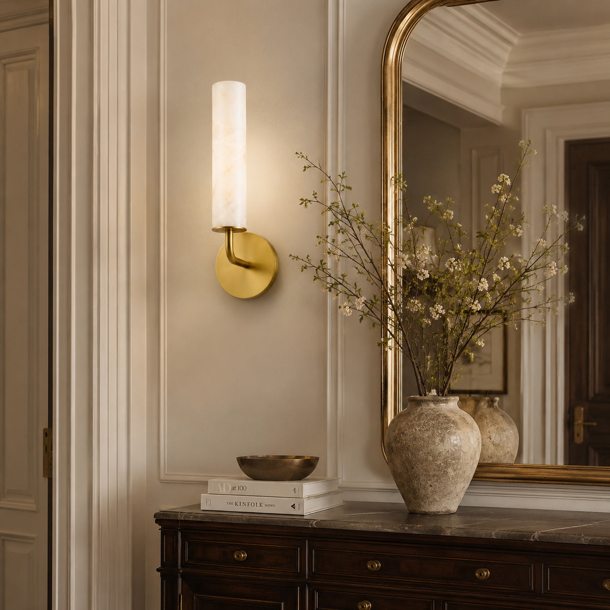 Cylora Alabaster Wall Sconce