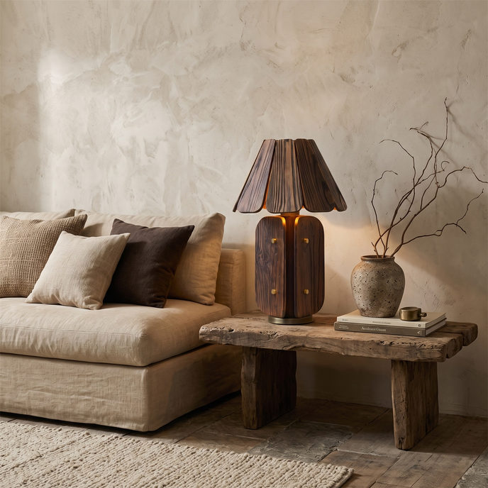 RADICA Wabi-Sabi Solid Wood Table Lamp