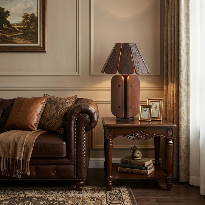 RADICA Wabi-Sabi Solid Wood Table Lamp