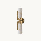 DUALBA Twin Cylinder Alabaster-Look Wall Sconce