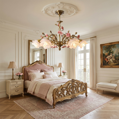 MAGNOLINA Copper Glass Petal Chandelier