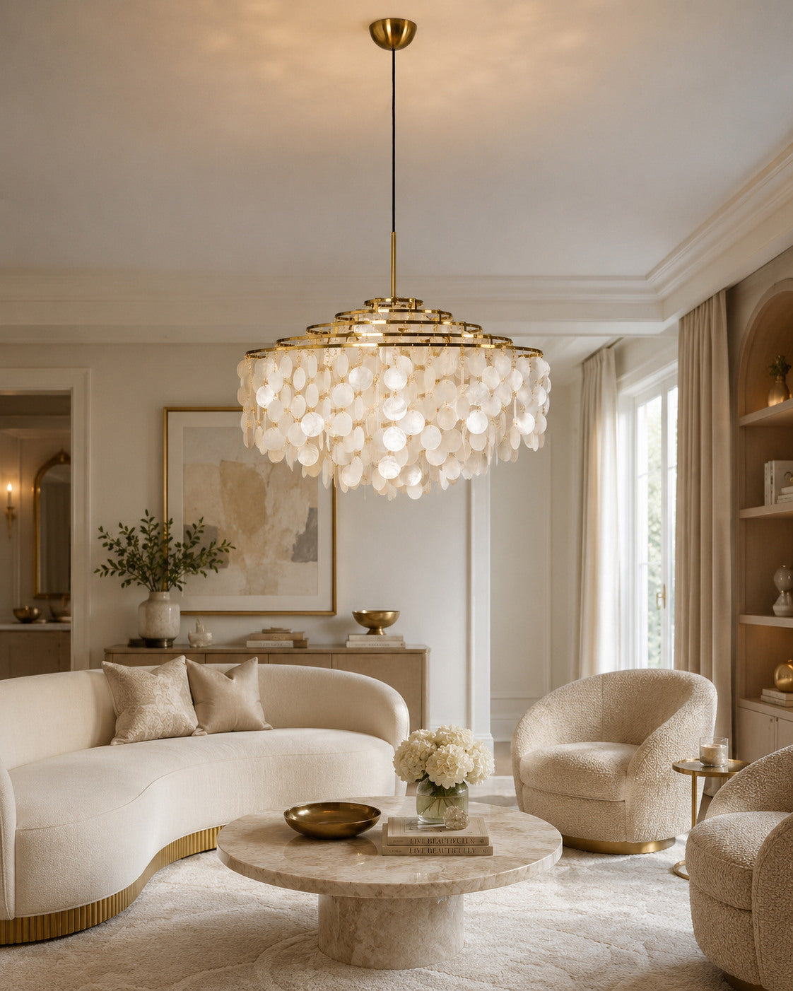 VENERELLA Tiered Shell Chandelier