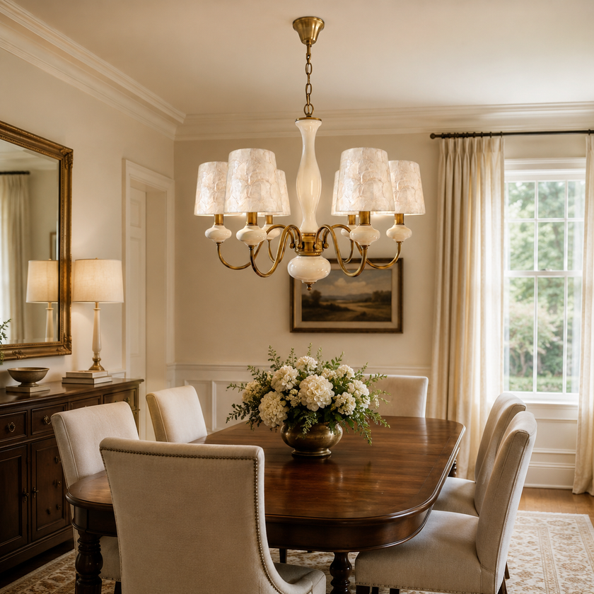 MARINELLA Shell & Ceramic Chandelier