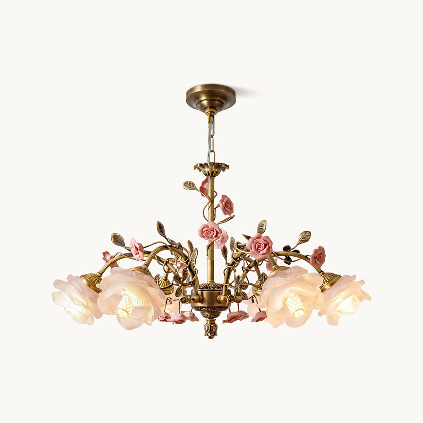 MAGNOLINA Copper Glass Petal Chandelier