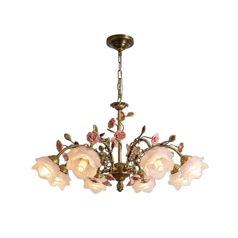 MAGNOLINA Copper Glass Petal Chandelier