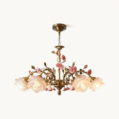 MAGNOLINA Copper Glass Petal Chandelier
