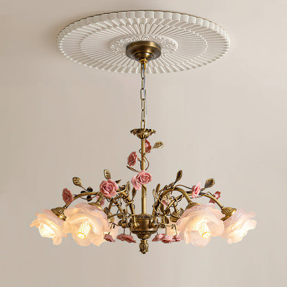 MAGNOLINA Copper Glass Petal Chandelier