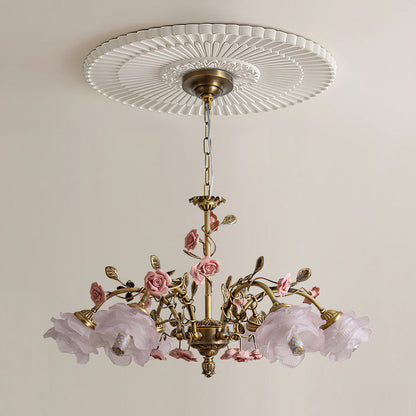 MAGNOLINA Copper Glass Petal Chandelier