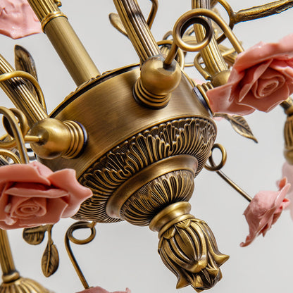 MAGNOLINA Copper Glass Petal Chandelier