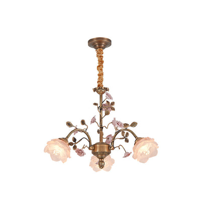 MAGNOLINA Copper Glass Petal Chandelier