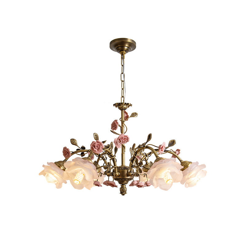 MAGNOLINA Copper Glass Petal Chandelier