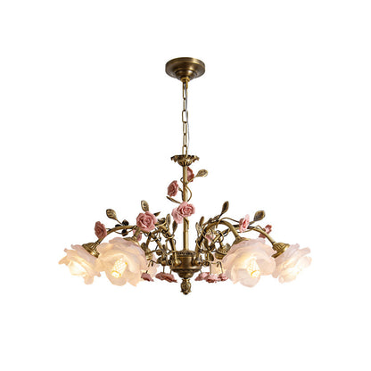 MAGNOLINA Copper Glass Petal Chandelier