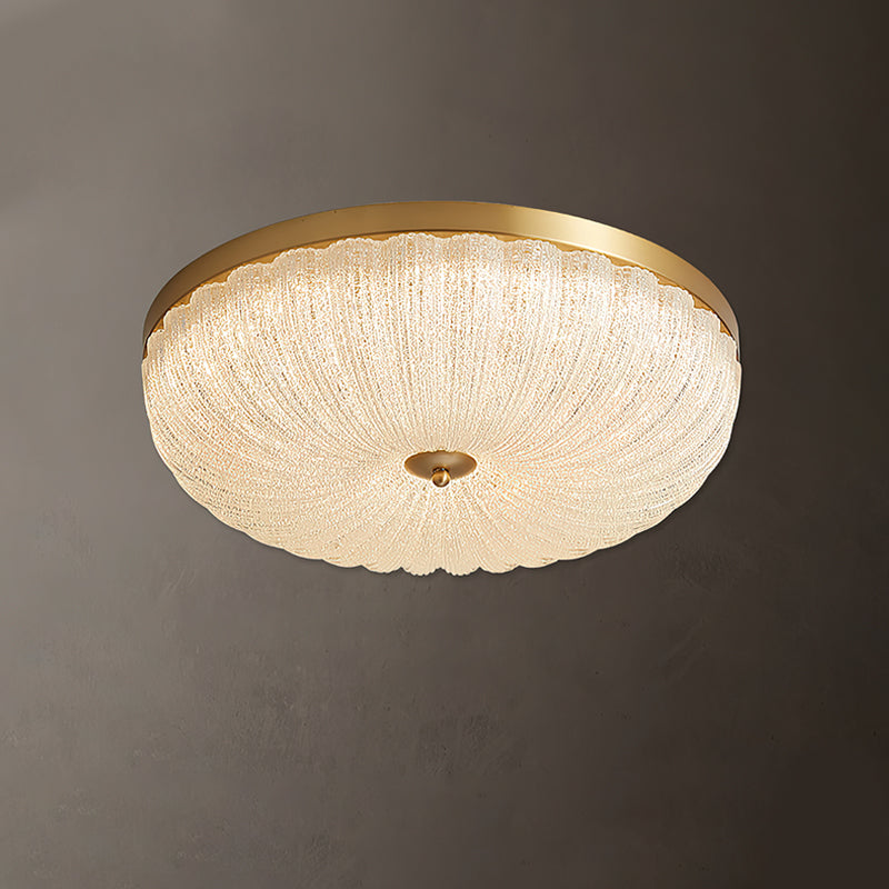 ONDINE Rippled Glass & Brass Ceiling Light