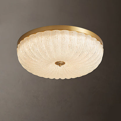 ONDINE Rippled Glass & Brass Ceiling Light