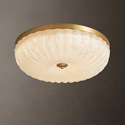 ONDINE Rippled Glass & Brass Ceiling Light