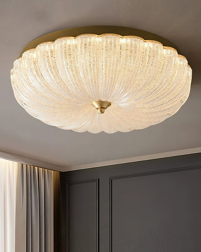 ONDINE Rippled Glass & Brass Ceiling Light