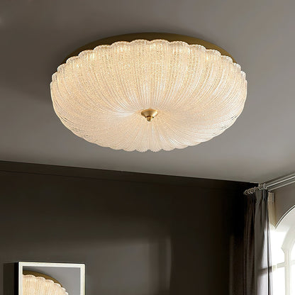 ONDINE Rippled Glass & Brass Ceiling Light