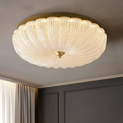 ONDINE Rippled Glass & Brass Ceiling Light