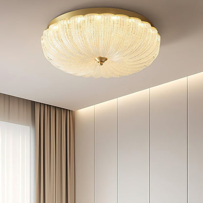 ONDINE Rippled Glass & Brass Ceiling Light