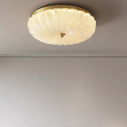 ONDINE Rippled Glass & Brass Ceiling Light
