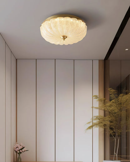 ONDINE Rippled Glass & Brass Ceiling Light