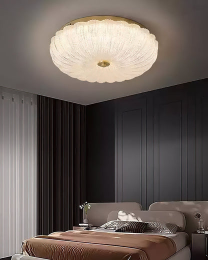 ONDINE Rippled Glass & Brass Ceiling Light