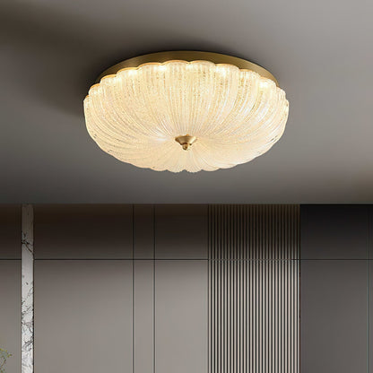ONDINE Rippled Glass & Brass Ceiling Light