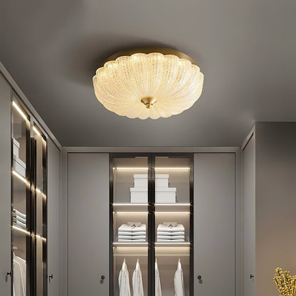 ONDINE Rippled Glass & Brass Ceiling Light