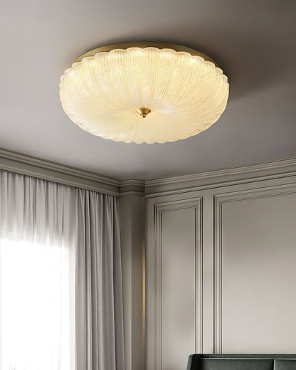 ONDINE Rippled Glass & Brass Ceiling Light