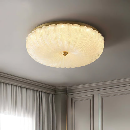ONDINE Rippled Glass & Brass Ceiling Light
