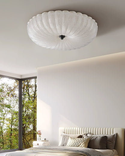 ONDINE Rippled Glass & Brass Ceiling Light