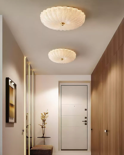 ONDINE Rippled Glass & Brass Ceiling Light