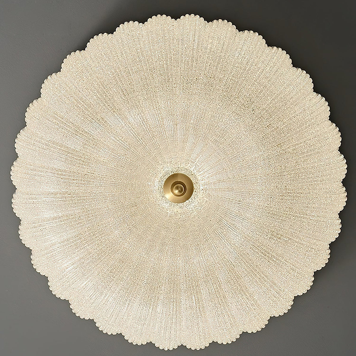 ONDINE Rippled Glass & Brass Ceiling Light