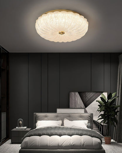 ONDINE Rippled Glass & Brass Ceiling Light