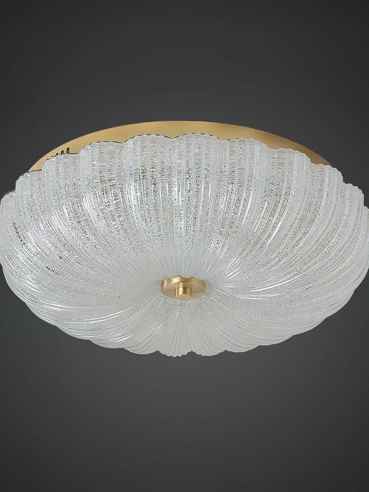 ONDINE Rippled Glass & Brass Ceiling Light