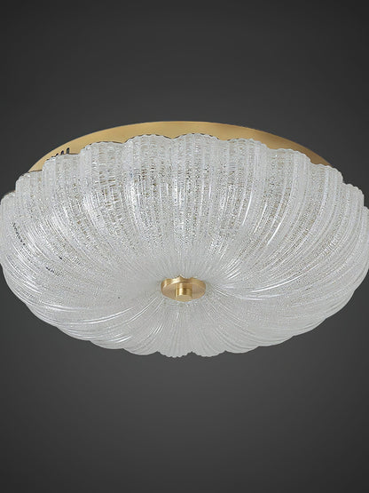 ONDINE Rippled Glass & Brass Ceiling Light