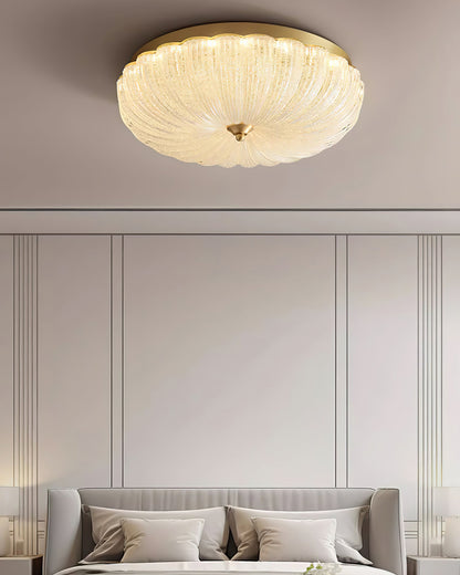 ONDINE Rippled Glass & Brass Ceiling Light
