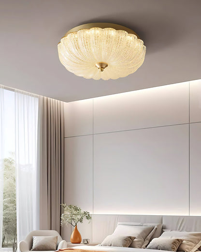 ONDINE Rippled Glass & Brass Ceiling Light