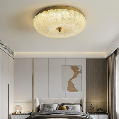 ONDINE Rippled Glass & Brass Ceiling Light