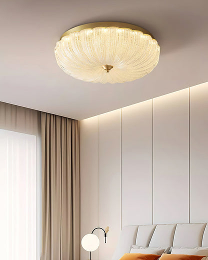 ONDINE Rippled Glass & Brass Ceiling Light