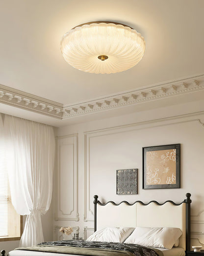 ONDINE Rippled Glass & Brass Ceiling Light