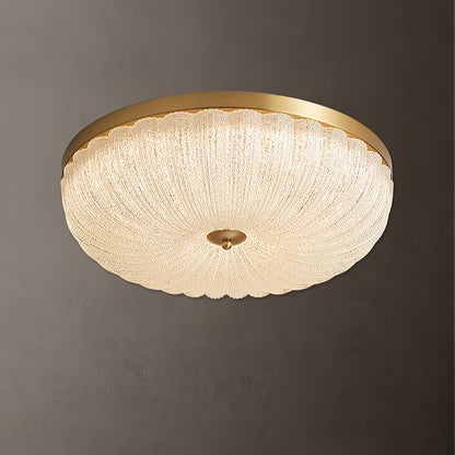 ONDINE Rippled Glass & Brass Ceiling Light