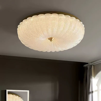 ONDINE Rippled Glass & Brass Ceiling Light