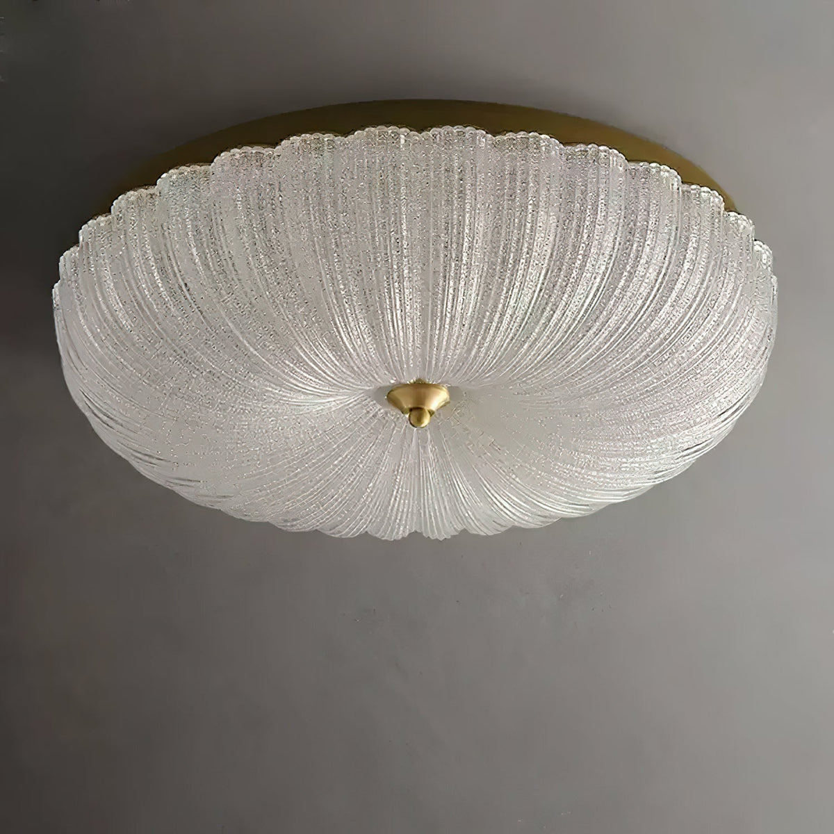 ONDINE Rippled Glass & Brass Ceiling Light