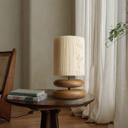 Wabi-Sabi Walnut Wood Table Lamp | Japanese Style
