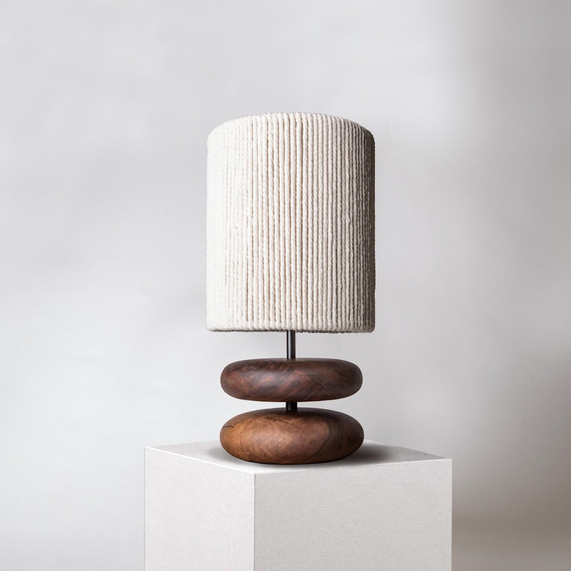 Wabi-Sabi Walnut Wood Table Lamp | Japanese Style